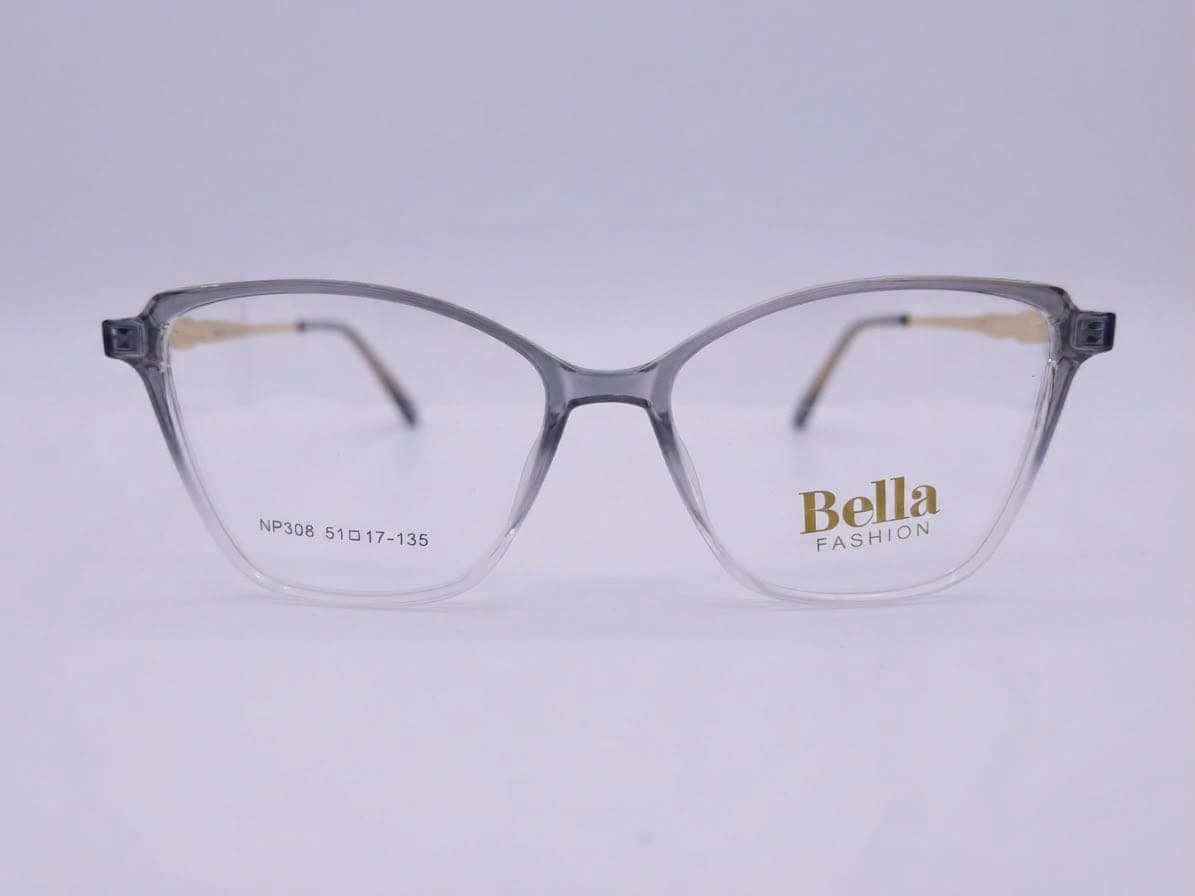 Bella Fashion Grey Gradient Transparent Cat-eye Women's Eyeglasses in Pakistan