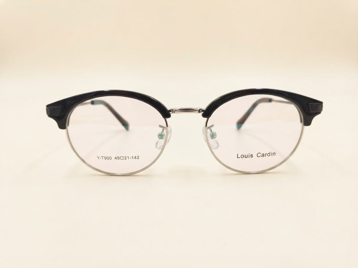 Louis Cardin Black and Silver Round Men's Eyeglasses in Pakistan