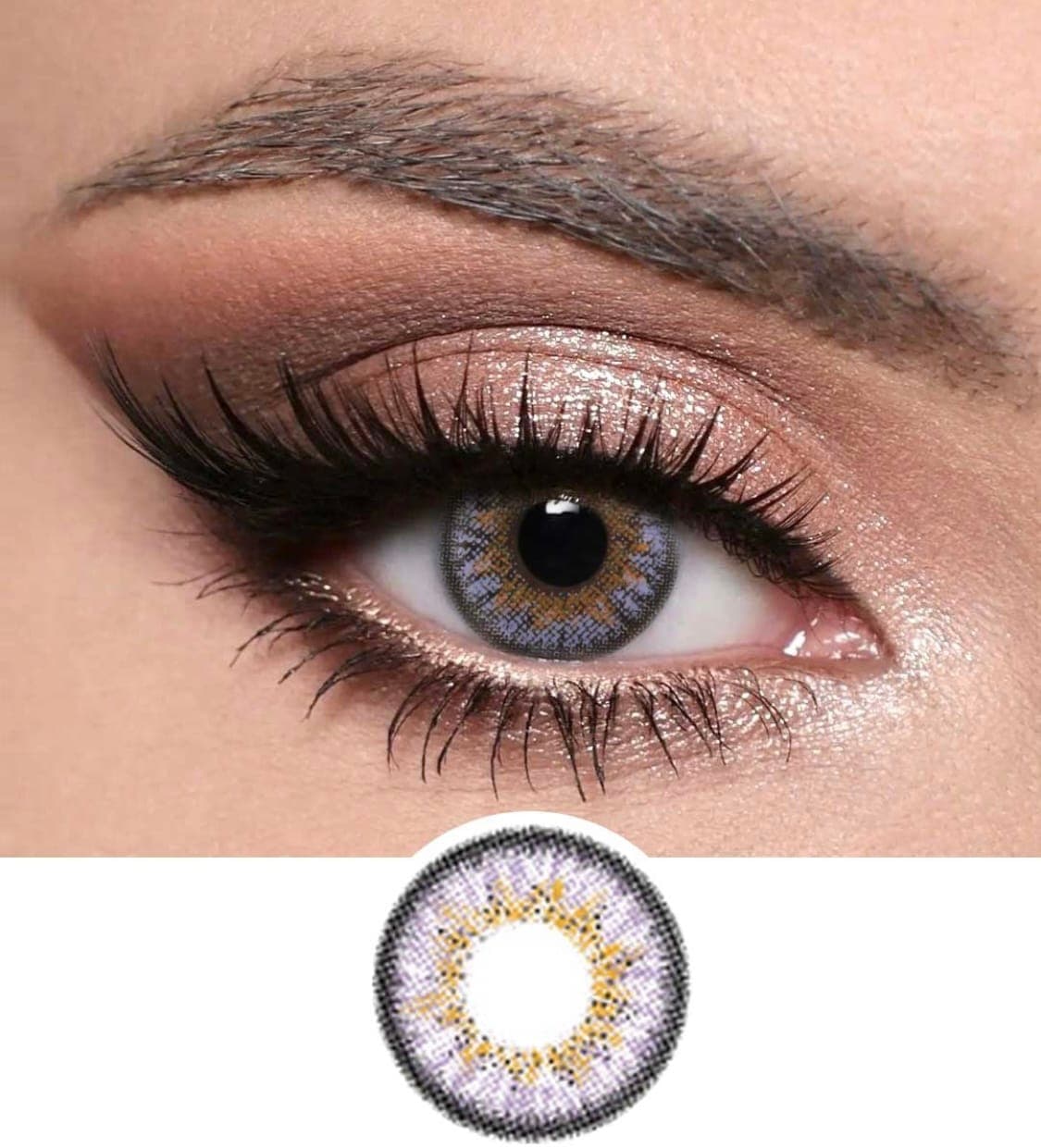 Optiano Violet Premium Colored Lenses | 6-Month Wear | Made in Korea | 14.5mm High-Definition Amethyst Contacts